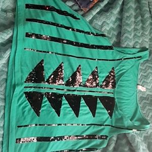 Loose fitted tank top with a flared out bottom